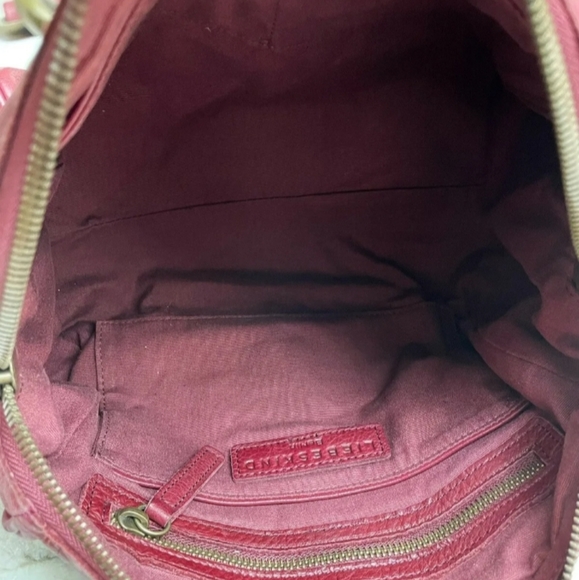 LIEBESKIND Berlin Buttery Soft Leather Wine/Burgundy  Crossbody Satchel Tote - Picture 10 of 10